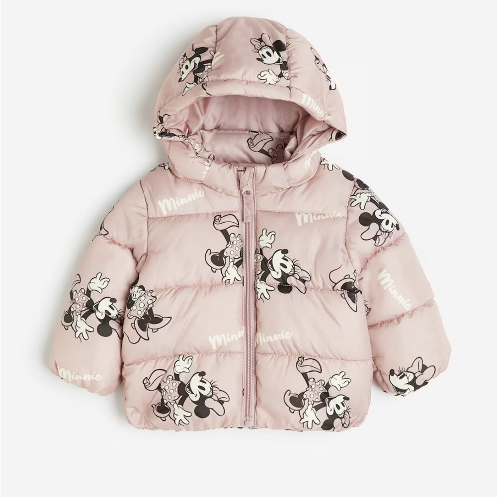 H&M Minnie Mouse Puffer Jacket, Pink